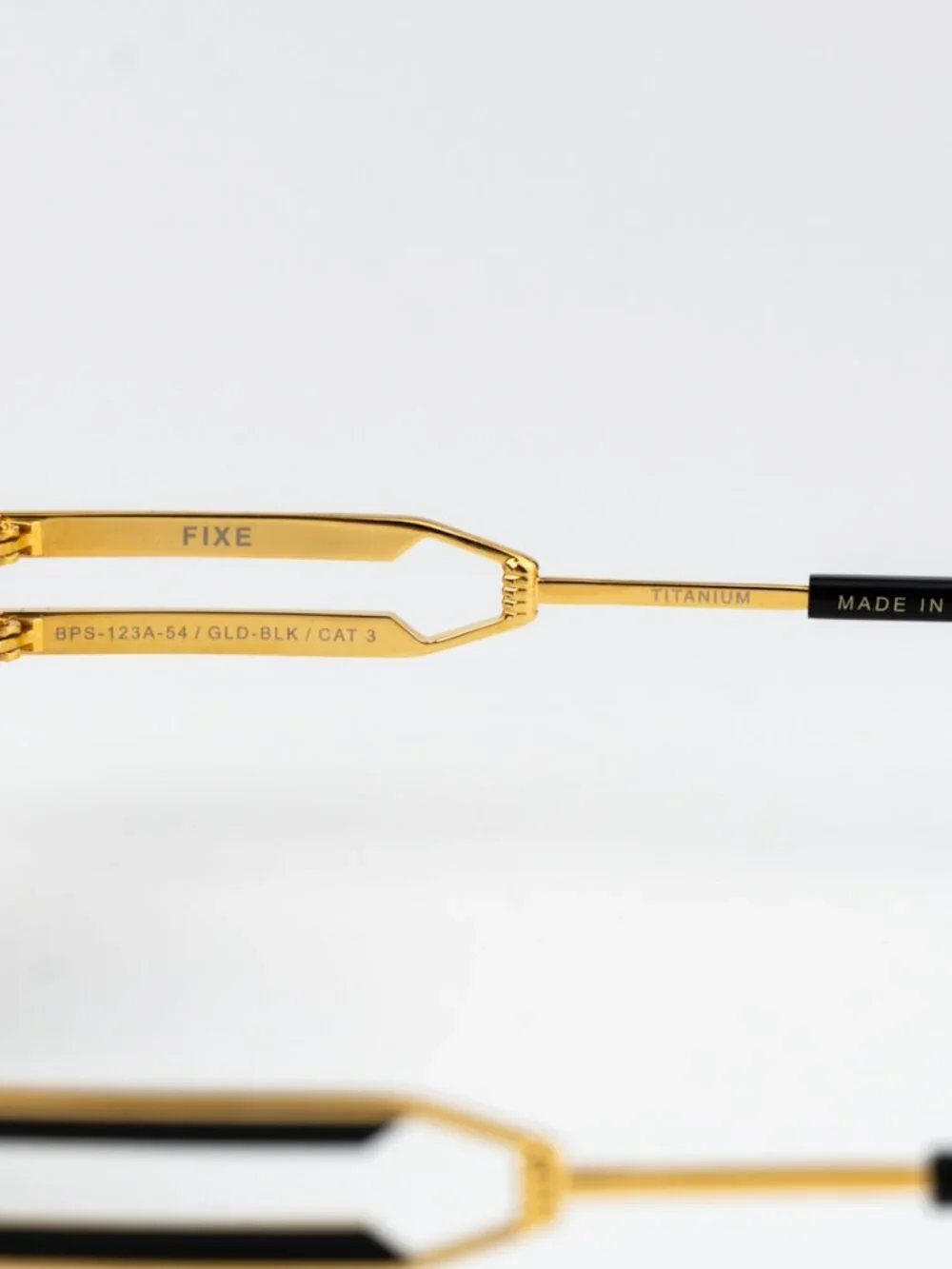 Balmain Men Sunglasses Titanium Gold Black Grey Geometric FIXE BPS-123A-54